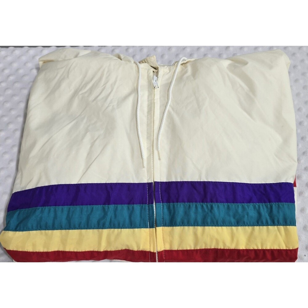 Vintage 80'S Arnold Palmer Golf Jacket 2 Pocket Mens XL Windbreaker Rainbow Hood - Picture 15 of 16